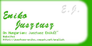 eniko jusztusz business card